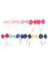 Girls Large Bow Hair Clips with Rhinestone Accents - 6 Pairs